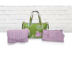 belily-World Venice Green Shopper Bag – Borsa fasciatoio Set