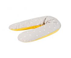 Träumeland, Cuscino per gravidanza e allattamento con imbottitura in microperle, federa in 100% cotone, misura: circa 190 cm, Grigio (grau, orange)