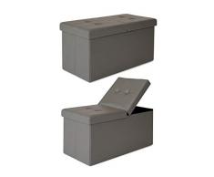 dibea SO00471 - Panca pieghevole in ecopelle, colore grigio