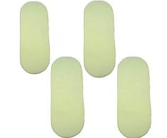 4 x lenzuolo con angoli in 100% cotone, colore: limone