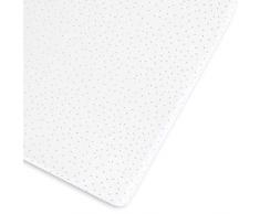 The Little Green Sheep - Lenzuolo in lino stampato, 390 g, 60 x 120-70 x 140 cm, colore: Bianco con stampa di riso colomba