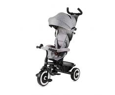 Kinderkraft Triciclo ASTON, Bicicletta, Passeggino con Maniglione, Accessori, per Bambini, 9 Mesi - 5 Anni, Grigio