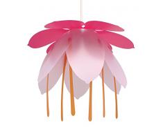 & R M Coudert-Lampada da soffitto, Lampadario per cameretta bambina, motivo: fiori fucsia, colore: rosa
