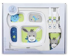 Sterntaler Set da tavola Erik, Piatto, Ciotola, Cucchiaio, Coltello, Tazza, Età: Per bebè di almeno 6 mesi, Blu/Verde
