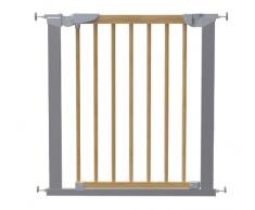 BabyDan Avantgard - Barriera di protezione a pressione per bambini, adatta ad aperture da 71,3 a 77,6 cm di larghezza, altezza 73 cm, colore: Faggio/Argento