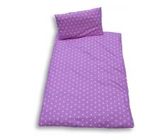 Ideenreich 2151 - Biancheria per lettino, 100 x 135 cm/40 x 60 cm, motivo con stelline, colore: Lilla