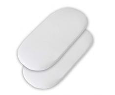 Clevamama 3318 Set Lenzuola Carrozzina per Neonato, 70 x 140 cm, Bianco