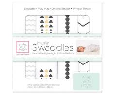 SwaddleDesigns - Coperta in mussola, colore: Nero