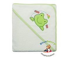 Blueberryshop ricamato caldo/piscina/spiaggia asciugamano da bagno con cappuccio per bebè, bianco