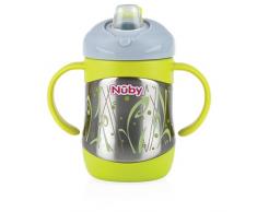 Nuby Tazza Termica per bambini 24mesi+ con Beccuccio, Grigio, 220 ml
