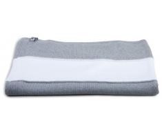 Babys Only Copertina a righe per letto da bambino 130 x 100 cm, Grigio (Grau/Weiss)