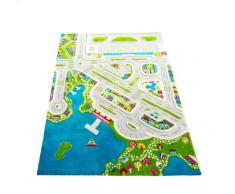 IVI NB/121MD034TR134180-IT Tappeto Ipoallergenico da Gioco in 3D per Bambini con MotivoCittà Colorata, Multicolore, 134 x 180 cm