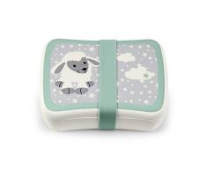 Sterntaler Porta-pranzo in bambù Stanley La Pecorella, 13 x 17 x 6 cm, Grigio/Turchese