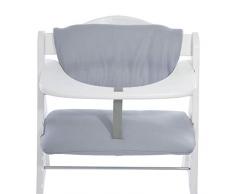 Hauck Highchair Pad Deluxe, Copri Seduta per Seggiolone Pappa in Legno Hauck Alpha+ e Beta+, Copriseggiolone con Fissaggio Velcro, Stretch Grey