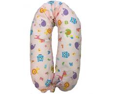 Merrymama MG-DXYF-PL6Z Fodera Ricambio Cuscino Allattamento e Gravidanza, Zoo Sfondo Rosa