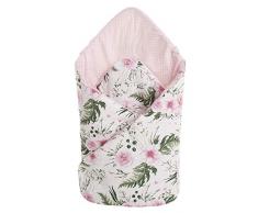 Cuscino a incastro 100% cotone, 75 x 75 cm, copertina double-face, morbido tutto lanno, multifunzionale, anallergico, per bambini Medi Partners (fiore con pois rosa)