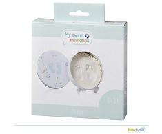 My Sweet Memories – Scatola regalo in metallo, rotonda, speciale scatola regalo con impronta di gesso per fai da te per bambino impronta o impronta a mano, little circus blue, blu