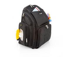 Safety 1St Borsa per pannolini, Zaino Fasciatoio con Materassino per Cambio Pannolini, 17 Scomparti, Nero