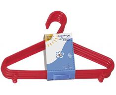 appendini bieco Bebé Bambino Hanger appendiabiti grucce di plastica per bambini per la conservazione guardaroba lunghezza armadietto 29,5 centimetri, 16 pezzi, rosso, stretto, ARTN 90.016.142