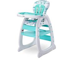 TERO-7572 - Seggiolone e tavolo Homee MINZE, 2 in 1, colore: Verde