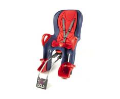 OKBABY 10+ - Seggiolino da Bicicletta Posteriore per Bambini fino a 22 kg, Reclinabile - Rosso e Blu