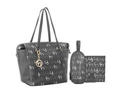 Clevamama 7600 Borsa Fasciatoio Hannah Tote, Grigio Asfalto