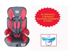 Elemed 123RG-BP2002 Seggiolino Auto Racing + Succhietto Intelligente Regular Misura 2 Omaggio, Rosso