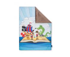 Pepi Leti 685843716204 - Coperta per bambini, motivo: Minky pirata, 100 x 75 cm, multicolore