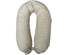 Merrymama - Cuscino allattamento e gravidanza + fodera con lacci/cm 190 (imbottito in microgranuli di polistirene ignifugo), Provenzale ecrù