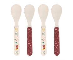 LÄSSIG 1310019836 Cucchiaio Set 4 pezzi/Garden Explorer girls, rosso