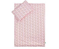 Lulando Lenzuola - Lenzuola per Bambini, Completo da 2 Pezzi: Cuscino e Copri-Piumino - Red Dots/Red Birds - 400 g