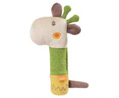 Fehn 059120 - Sonaglio a forma di giraffa, con peluche morbido, multicolore