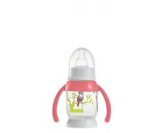 Beaba Bunny - Biberon mezzaluna con manici, 120 ml, colore rosso