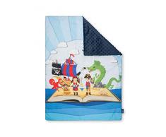 Pepi Leti 685843716181 - Coperta per bambini, 100 x 75 cm, motivo: pirati Minky, multicolore