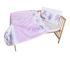 cosing 332 – 019 – 154 Set di biancheria da letto di cotone 2 pezzi bambino – Orso Gioco, Rosa