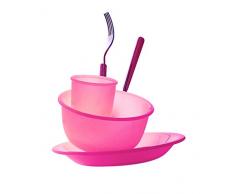 Cicogna Mepra-Set di posate per bambini, colore: rosa