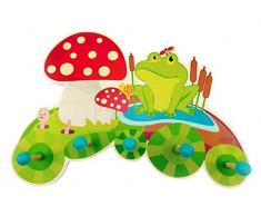 Hess Spielzeug- Appendiabiti in Legno, Fungo Portafortuna e Rana, Multicolore, 30345