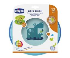 Chicco Set Piatti 12M+, 2 Piatti, Blu o Verde, Colori Assortiti