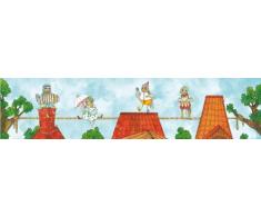 Wandpiraten - Decorazione murale per la cameretta, in carta da parati, motivo: Concerto sul tetto, 200 x 46,5 cm