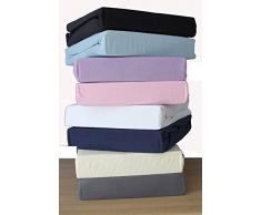 Family lenzuolo con angoli in jersey, cotone, letto singolo, 100 cm x 200 cm, blu