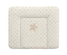 Babycalin Materasso Fasciatoio, motivo stelle, beige, 75 x 85 cm, Taglia XXL – con metro stampato