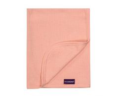 Clevamama 3460 Copertina in Cotone per Lettino e Culla, Coperta Neonato e bambino con Struttura a Nido dApe - 70 x 90 - Corallo