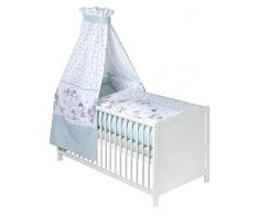 Julius Zöllner 5210315072 - Set 3 pezzi con paracolpi, telo a baldacchino e lenzuola per lettino