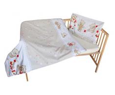 cosing 332 – 019 – 155 Set di biancheria da letto di cotone 2 pezzi bambino – Orso Gioco Capuccino, Marrone