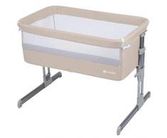 Monbebe Monbebe Cododo Culla Fianco Letto per Bambini 0-6 Mesi (Fino a 9 Kg) con Sponda, Regolabile in Altezza e in Inclinazione, Colore Beige - 9 kg