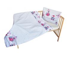 cosing 332 – 019 – 157 cotone set di biancheria da letto per bambini – Gufi, Rosa