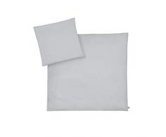 Julius Zöllner 8710048536 - Biancheria per lettino 80 x 80 + 35 x 40 cm, Made in Germany, grigio piqué