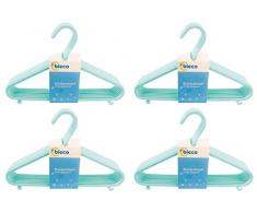 appendini bieco Bebé Bambino Hanger appendiabiti grucce di plastica per bambini per la conservazione guardaroba lunghezza armadietto 29,5 centimetri, 32 pezzi, turchese, stretta, ARTN 90.032.153