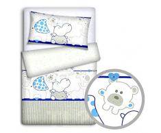 Bambini Letto Set Federa Cuscino + Copripiumino 2PC Adatto A Culla Bambino - Zoo Blu