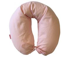 Merrymama- Cuscino allattamento + fodera con lacci/cm 130 (imbottito in microgranuli di polistirene),Rosa